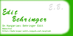 edit behringer business card